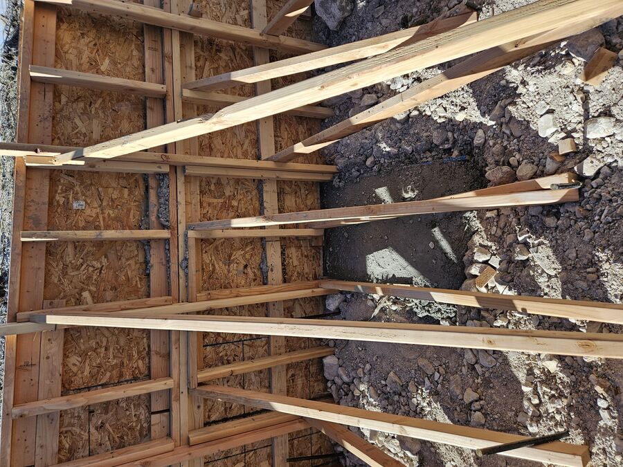 Poured concrete foundation wall